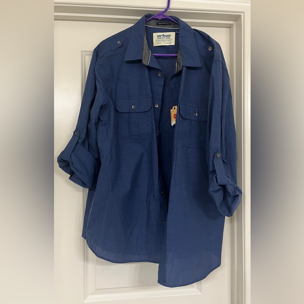 Urban Pipeline Navy Casual Button Down Shirt